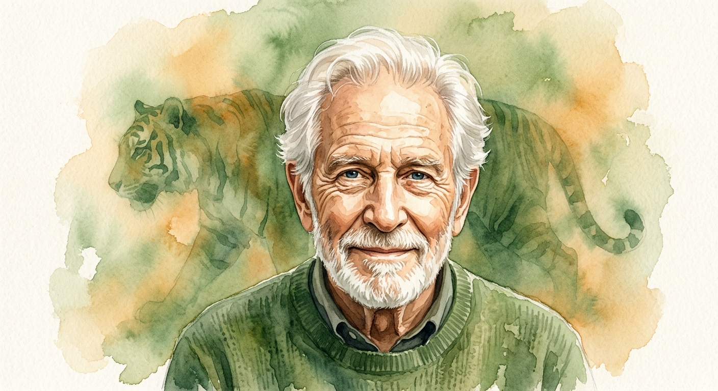 Illustrated portrait of Dr. Peter Levine, PhD