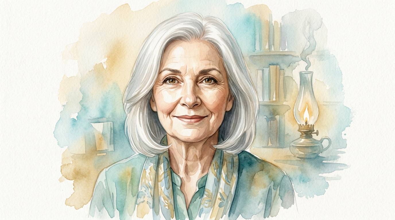 Illustrated portrait of Dr. Christina Maslach, PhD