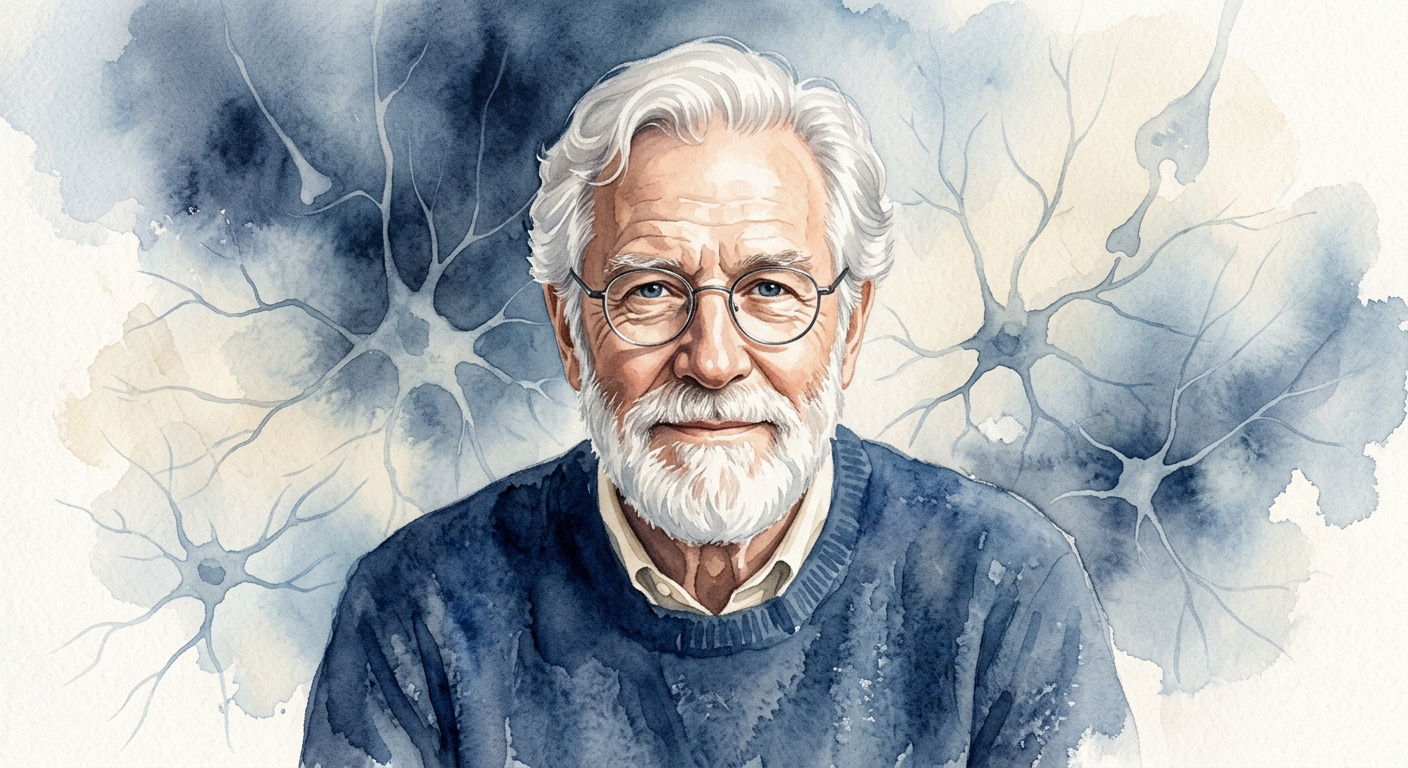 Illustrated portrait of Dr. Stephen Porges, PhD